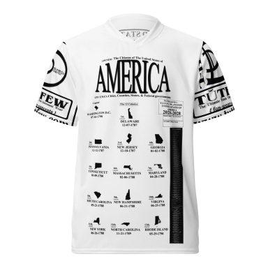The D Dreams Inc T.U.T.F.E.W./Nation/USA/Color Collar/ 2024-2028/  (Blank Space)- (Black on white-Front)