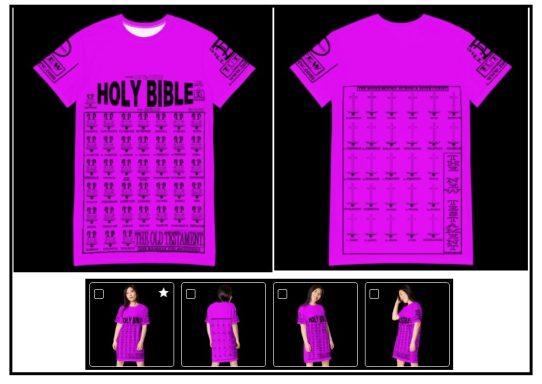 The D Dreams Inc T.U.T.F.E.W./Color Collar/Holy Bible/KJV/Black Ink/Dress