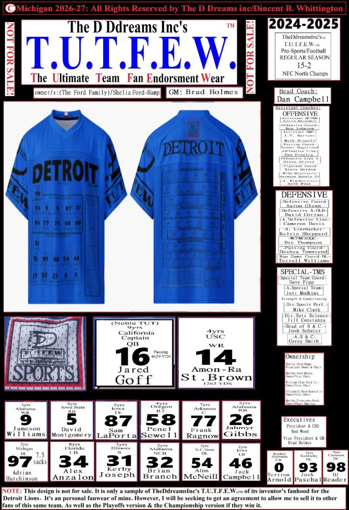 Personal fanwear only. The Detroit Lions 24-25
